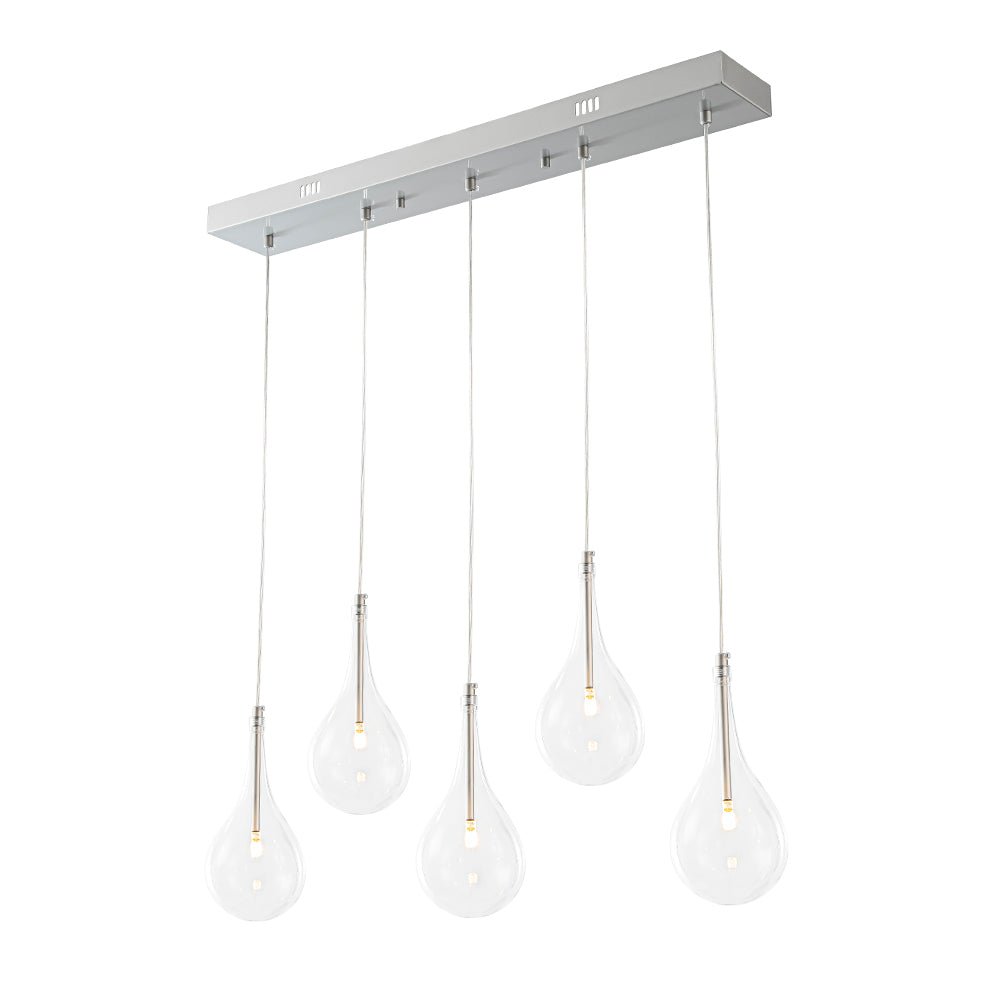 lightfixturesusa-silver-5-light-clear-glass-teardrop-linear-island-pendant-chandelier-silver-344361