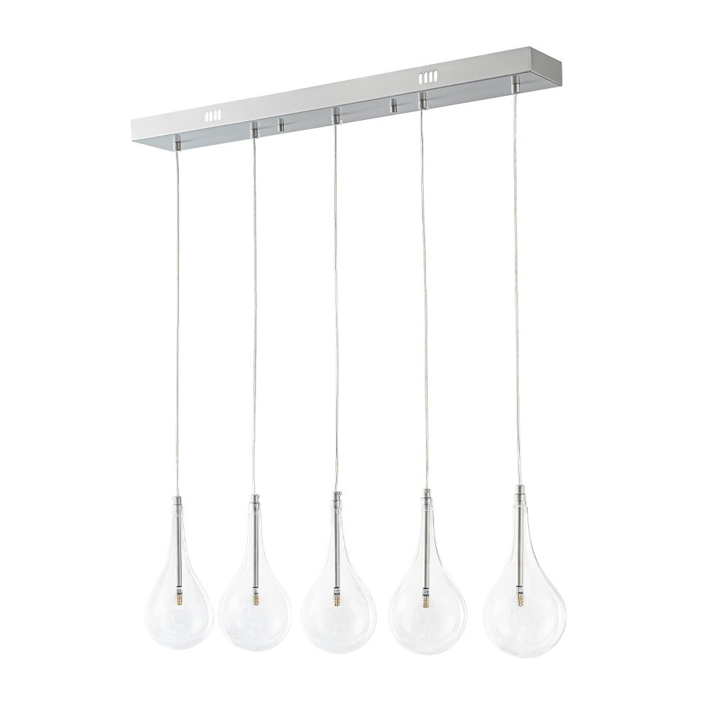 lightfixturesusa-silver-5-light-clear-glass-teardrop-linear-island-pendant-chandelier-silver-353986