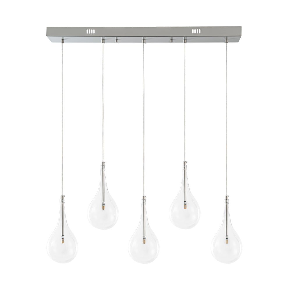 lightfixturesusa-silver-5-light-clear-glass-teardrop-linear-island-pendant-chandelier-silver-533321