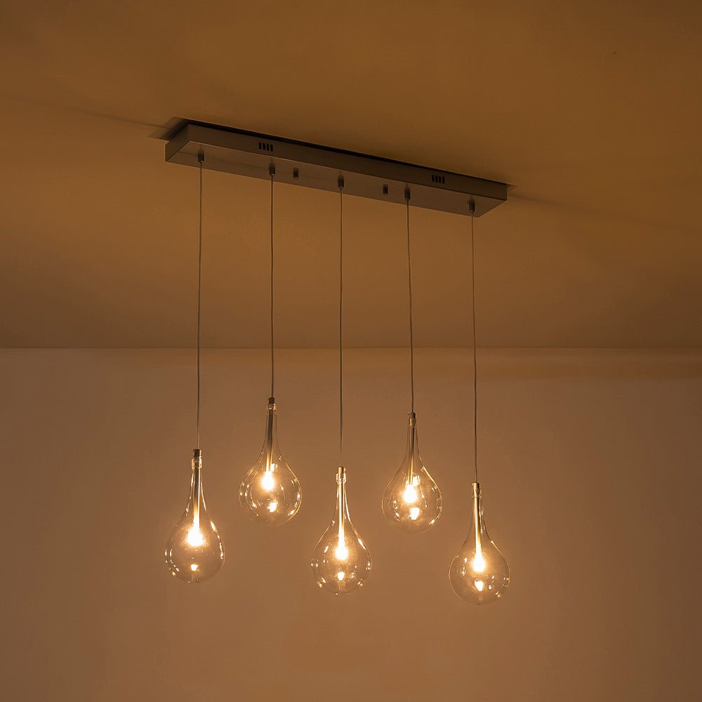 lightfixturesusa-silver-5-light-clear-glass-teardrop-linear-island-pendant-chandelier-silver-630375