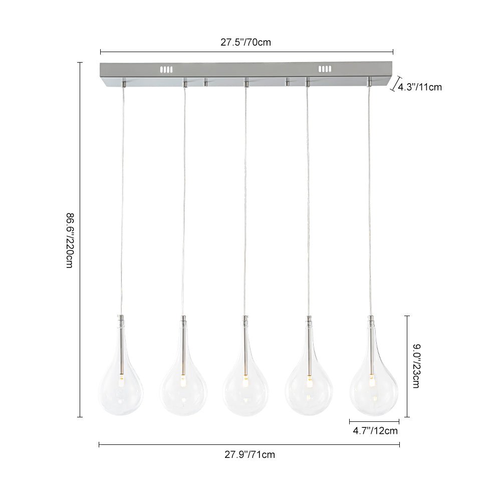 lightfixturesusa-silver-5-light-clear-glass-teardrop-linear-island-pendant-chandelier-silver-777453