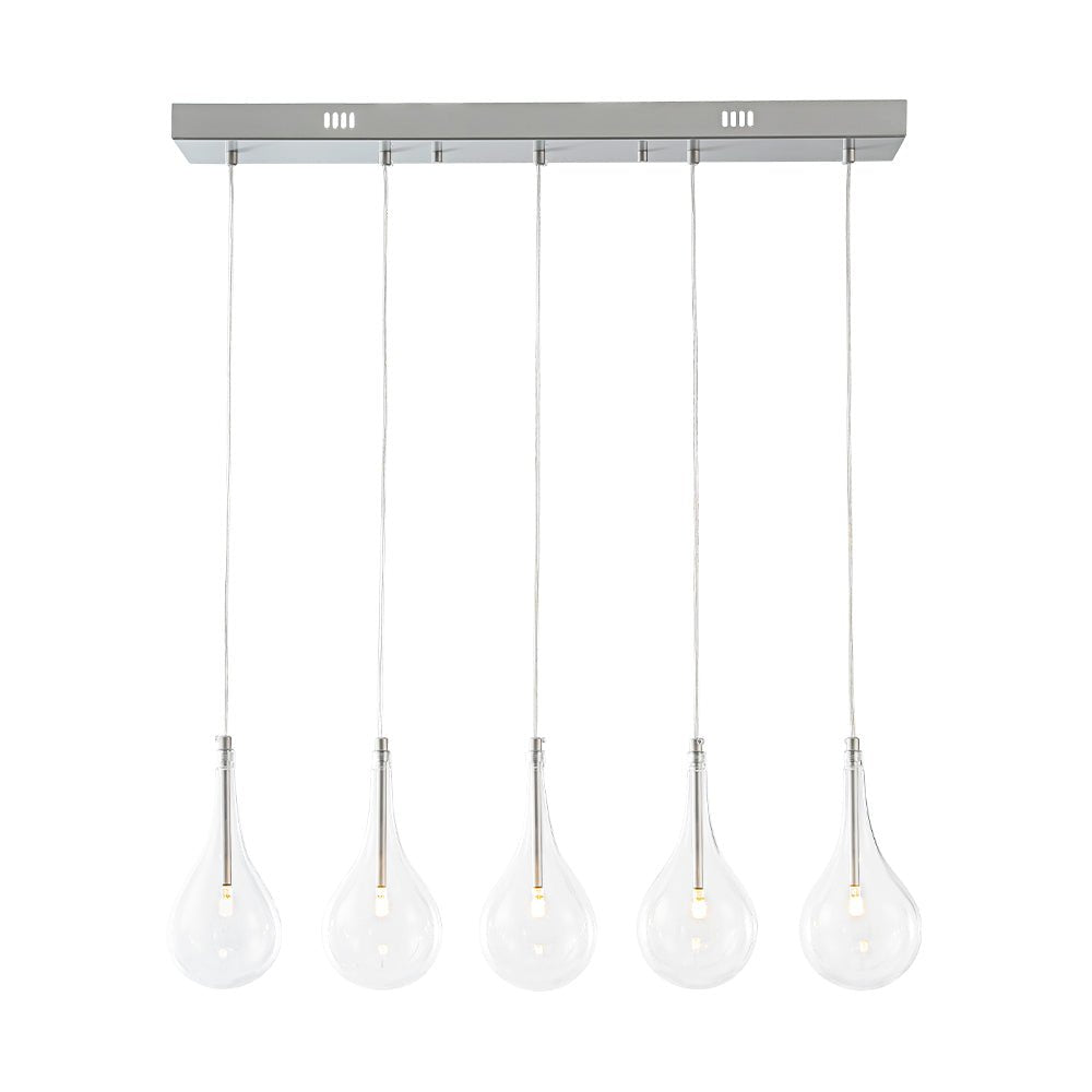 lightfixturesusa-silver-5-light-clear-glass-teardrop-linear-island-pendant-chandelier-silver-852406