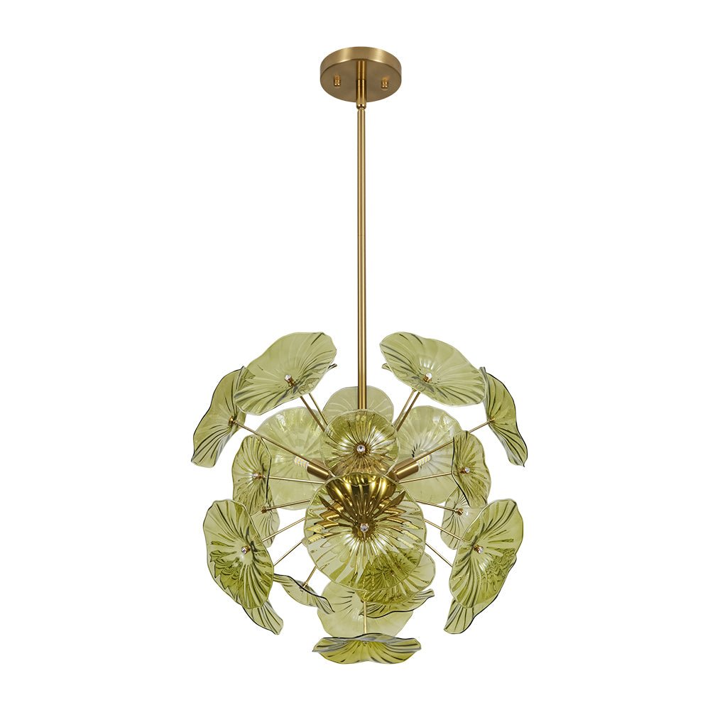 lightfixturesusa-summer-art-deco-bloom-green-lotus-leaf-sunburst-chandelier-chandelier-brass-9922175