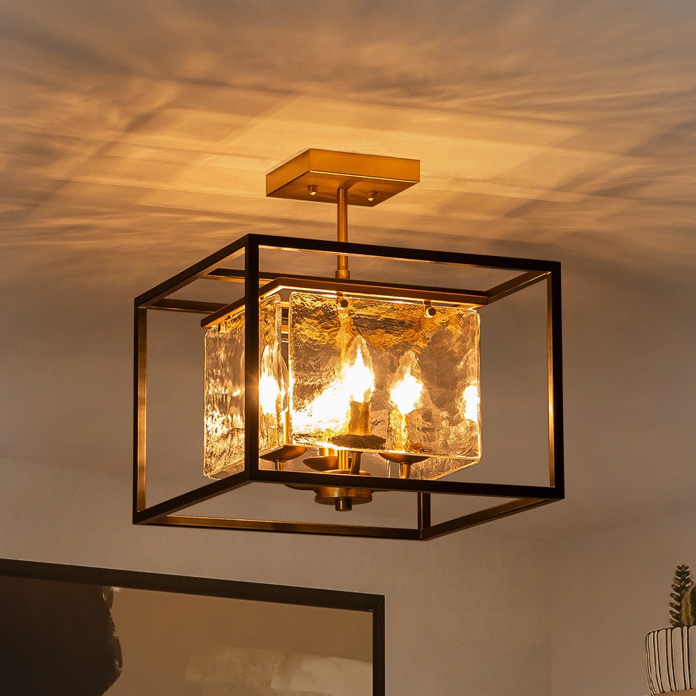 lightfixturesusa-textured-glass-candle-style-square-lantern-ceiling-light-ceiling-light-14-in-344146 LightFixturesUSA - Textured Glass Candle Style Square Lantern Ceiling Light - Ceiling Light - 14 in -