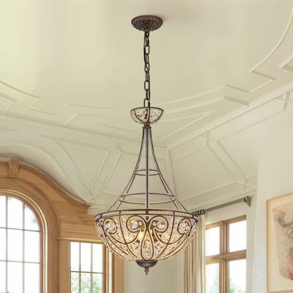 LightFixturesUSA - Victorian Antique Bronze Crystal Empire Chandelier - Chandelier - Antique Bronze - 