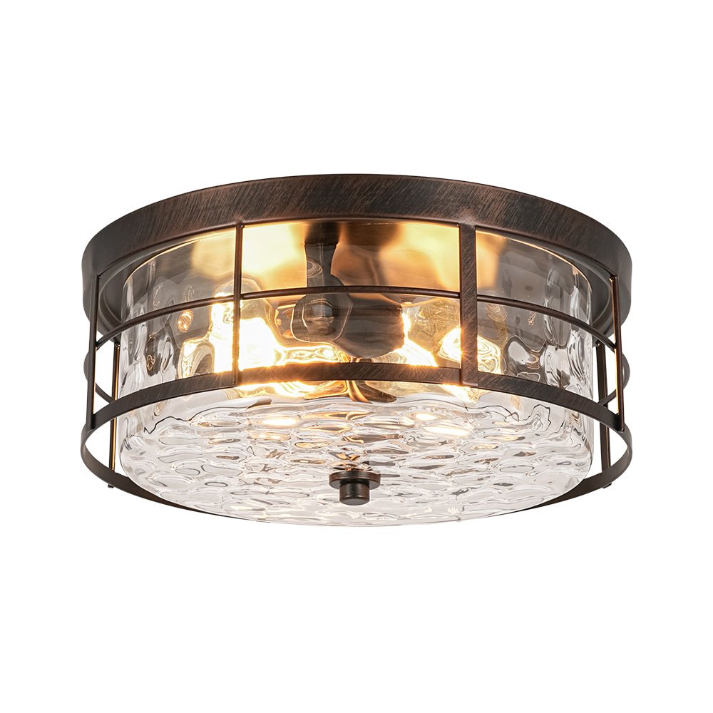 lightfixturesusa-vintage-2-light-hammered-glass-round-drum-flush-mount-ceiling-light-11-in-1329055
