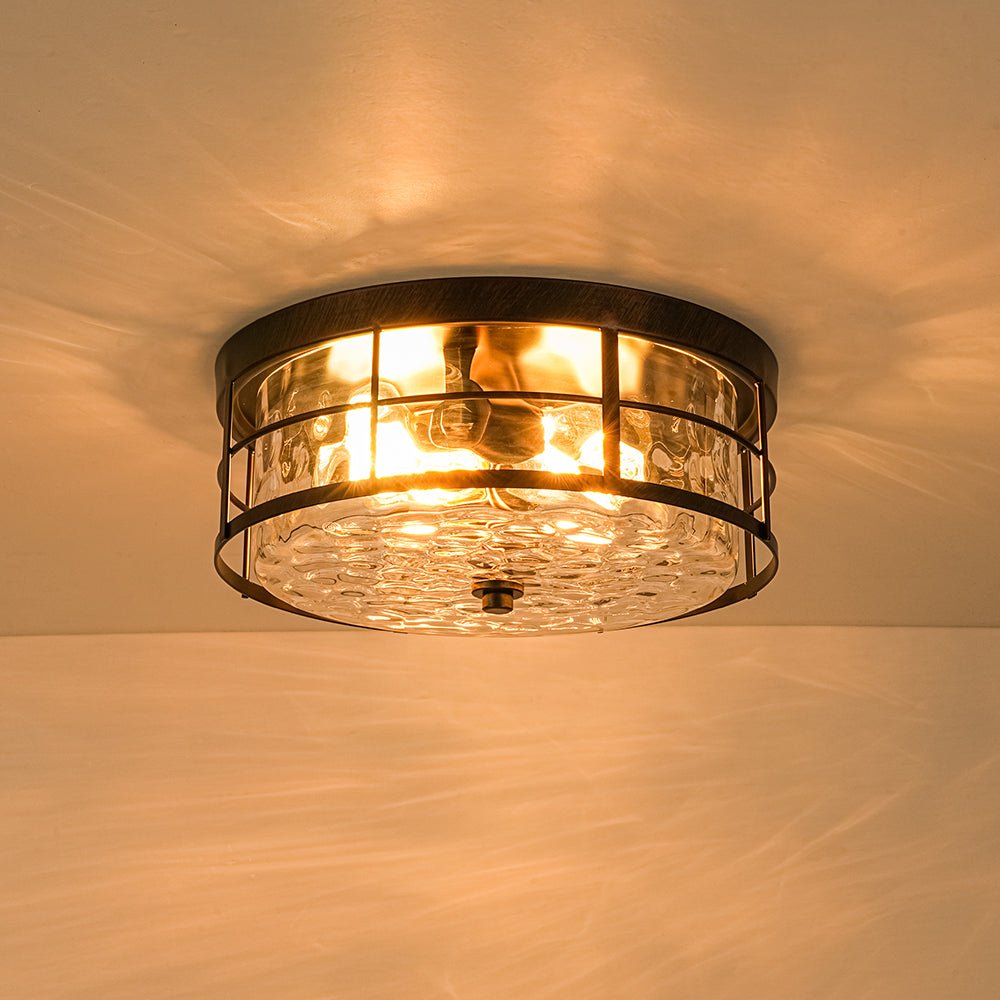 lightfixturesusa-vintage-2-light-hammered-glass-round-drum-flush-mount-ceiling-light-11-in-3176497