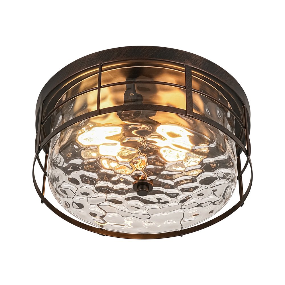 lightfixturesusa-vintage-2-light-hammered-glass-round-drum-flush-mount-ceiling-light-11-in-5401431
