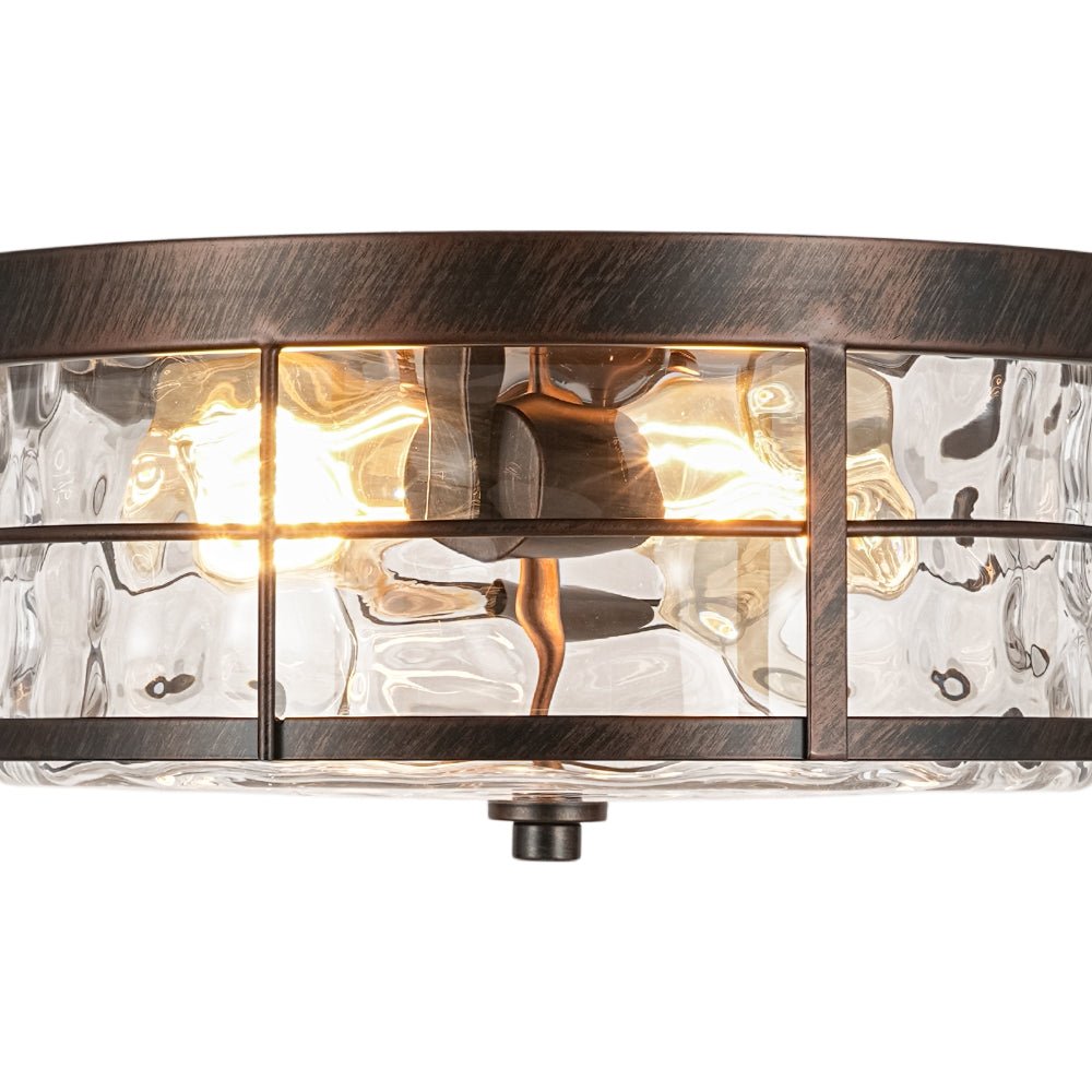 lightfixturesusa-vintage-2-light-hammered-glass-round-drum-flush-mount-ceiling-light-11-in-7523427