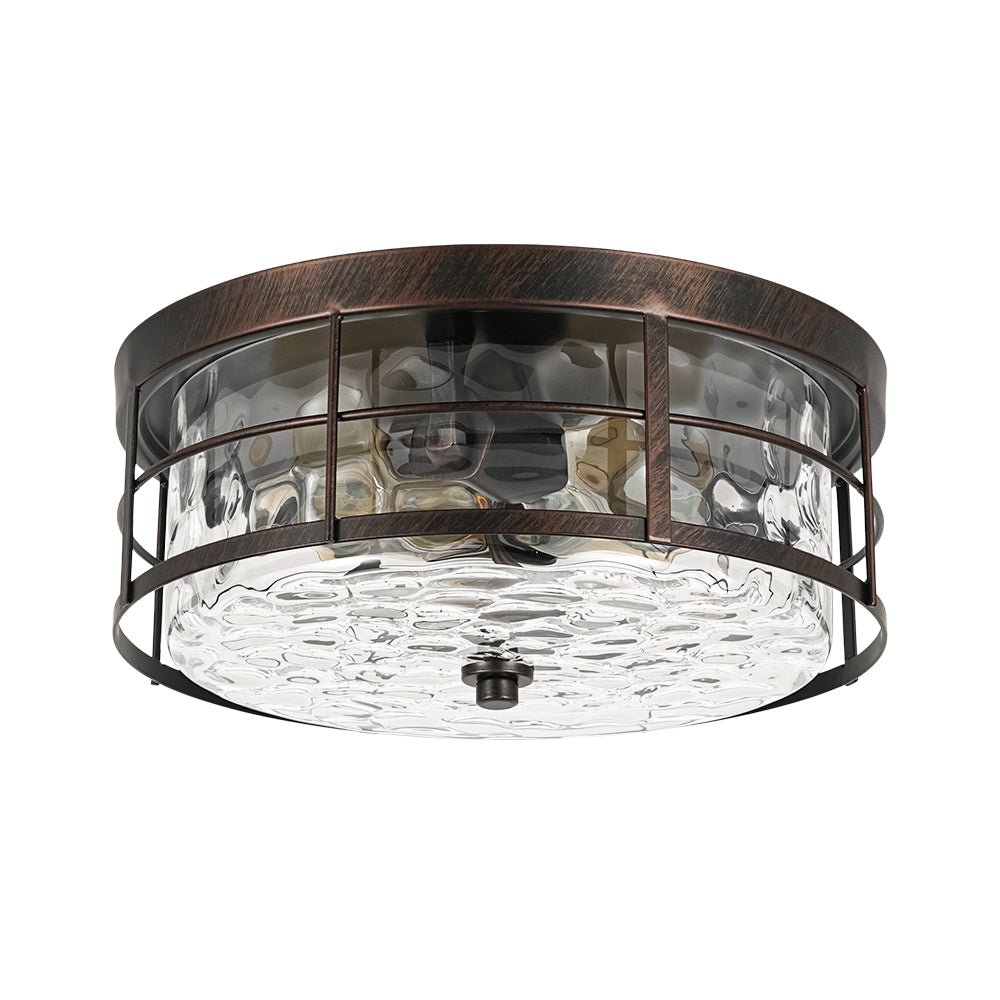 lightfixturesusa-vintage-2-light-hammered-glass-round-drum-flush-mount-ceiling-light-11-in-8887656