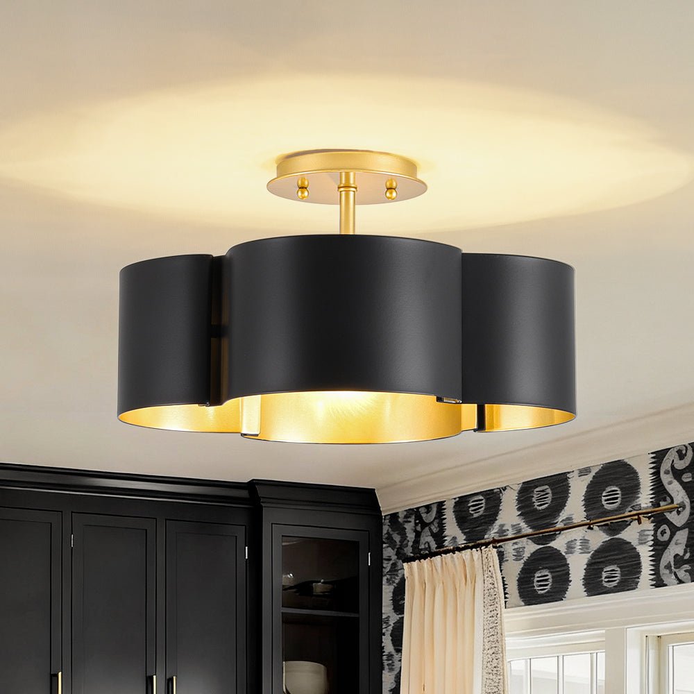 lightfixturesusa-vintage-4-light-iron-quatrefoil-shade-semi-flush-mount-ceiling-light-black-gold-1188322 LightFixturesUSA - Vintage 4 - Light Iron Quatrefoil Shade Semi Flush Mount - Ceiling Light - Black+ Gold -