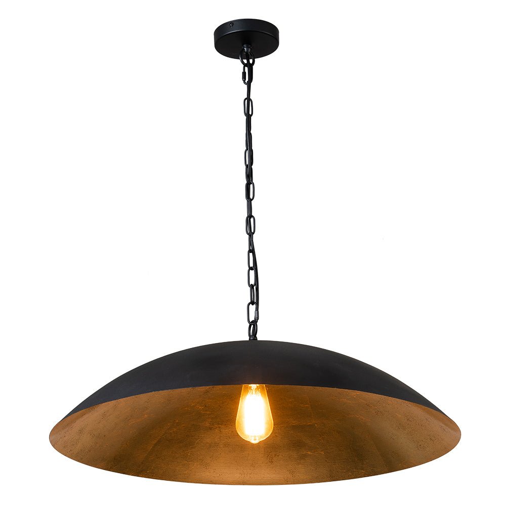lightfixturesusa-vintage-oversized-flat-dome-metal-pendant-light-chandelier-blackgold-1-lt-867778