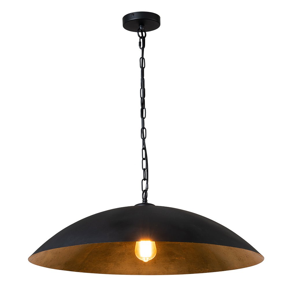 lightfixturesusa-vintage-oversized-flat-dome-metal-pendant-light-chandelier-blackgold-1-lt-918614