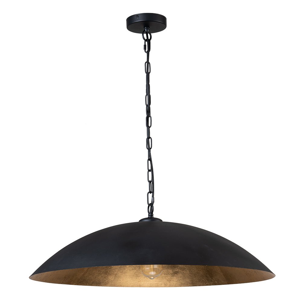 lightfixturesusa-vintage-oversized-flat-dome-metal-pendant-light-chandelier-blackgold-1-lt-949142