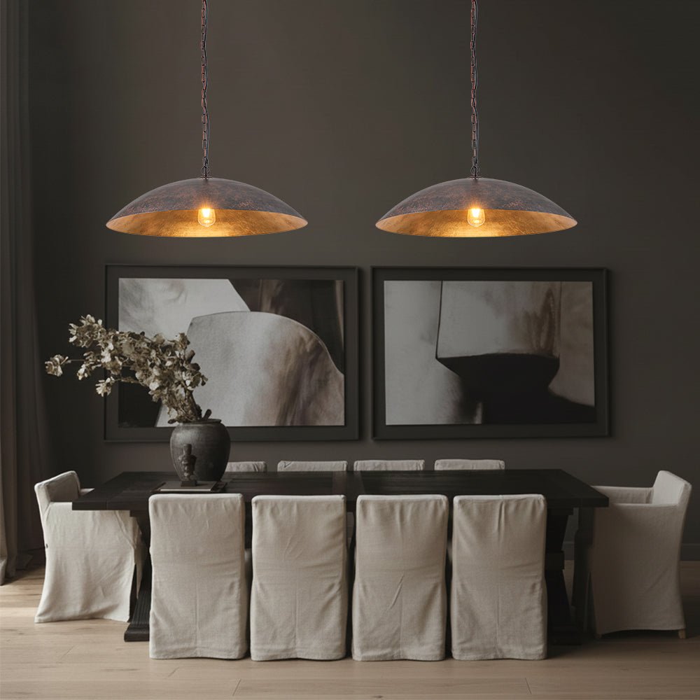 lightfixturesusa-vintage-oversized-flat-dome-metal-pendant-light-chandelier-red-rustygold-exclusive-offer-1-lt-7531344 LightFixturesUSA - Vintage Oversized Flat Dome Metal Pendant Light - Chandelier - Red Rusty+Gold (Exclusive Offer) - 1 - Lt
