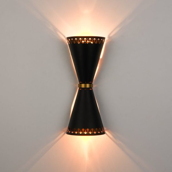 LightFixturesUSA - Vintage Up Down Hourglass Flush Mount Wall Light - Wall Sconce - 2 Packs -