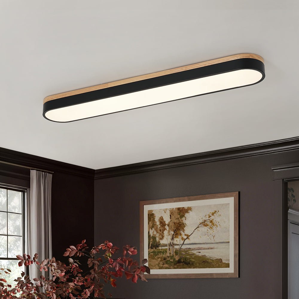 lightfixturesusa-wood-accent-oval-dimmable-led-flush-mount-ceiling-light-ceiling-light-black-9025114 LightFixturesUSA - Wood Accent Oval Dimmable LED Flush Mount Ceiling Light - Ceiling Light - Black -